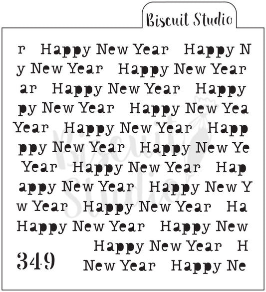 Happy New Year background Cookie Stencil