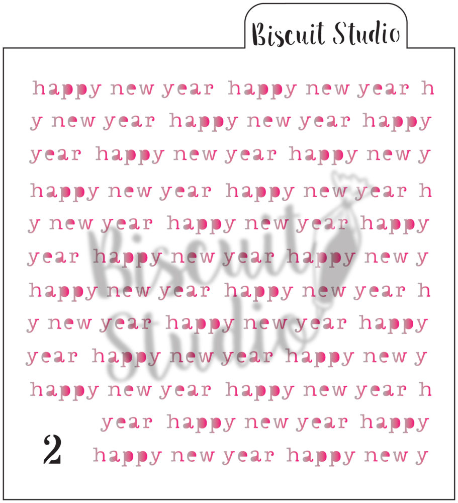 Happy New Year background cookie stencil