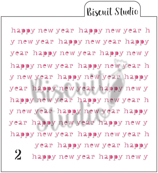 Happy New Year background cookie stencil