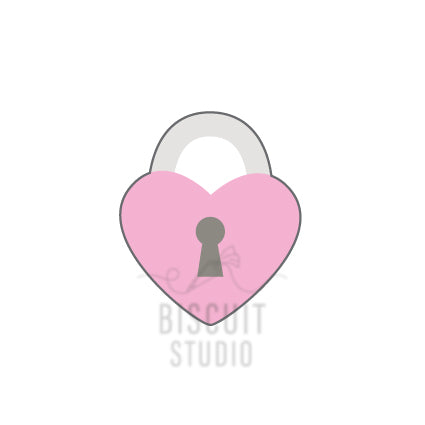 Heart lock cookie cutter