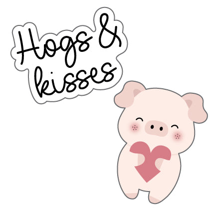 Love pig & script cookie cutter set