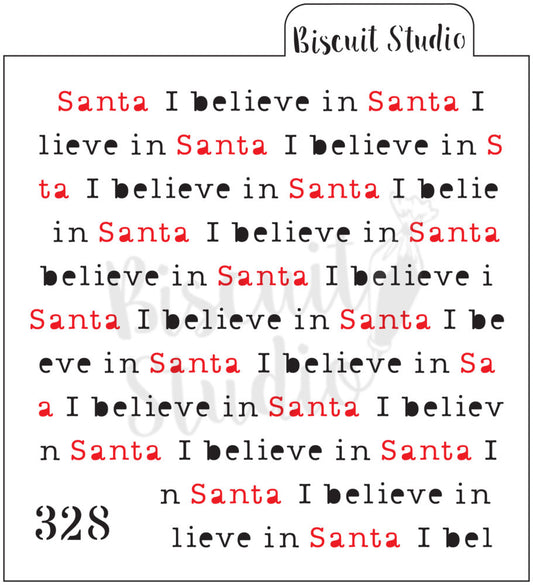 I believe in Santa background cookie stencil