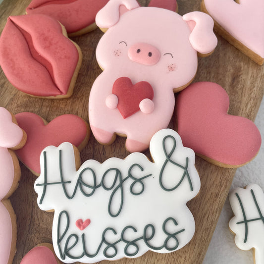 Love Pig & Script Cookie Cutter Set – food safe PLA cookie cutter by Biscuit Studio