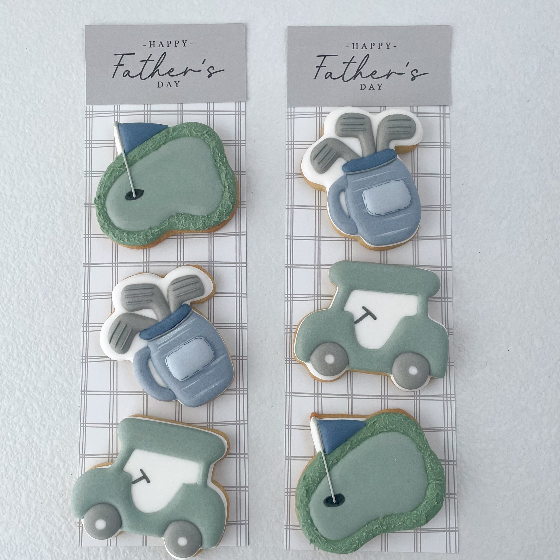 Mini Golf Dad Cookie Cutter Set – shown with decorated cookie example