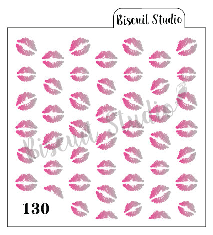 Kisses background cookie stencil
