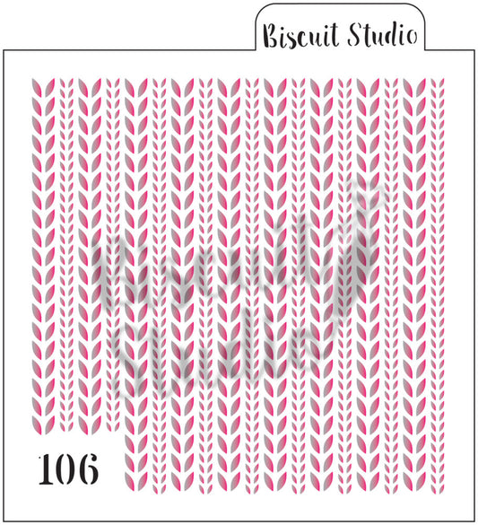 Knitted texture cookie stencil