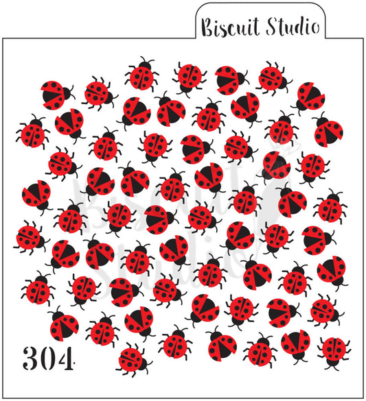 Ladybird background cookie stencil (2 set)