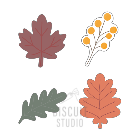 Mini Autumn Leaf Cookie Cutter Set