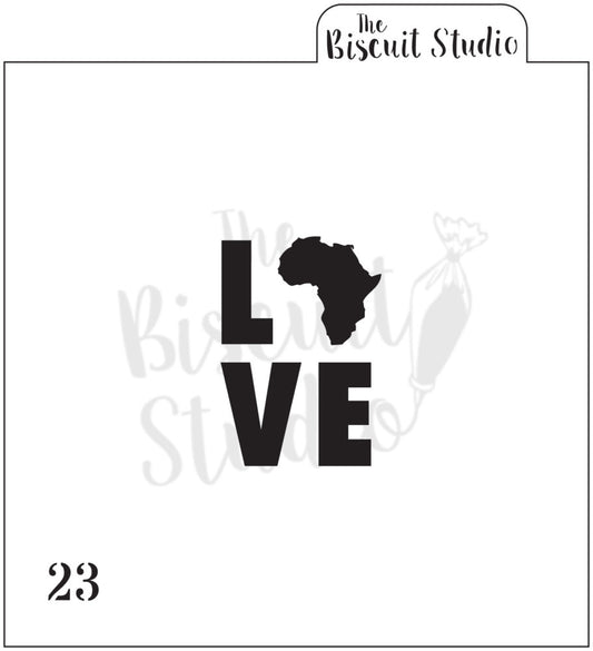 Africa Love cookie stencil