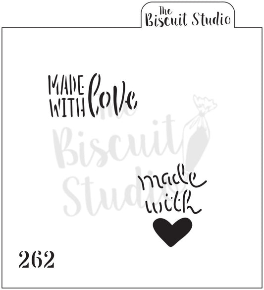 Made with love cookie stencil
