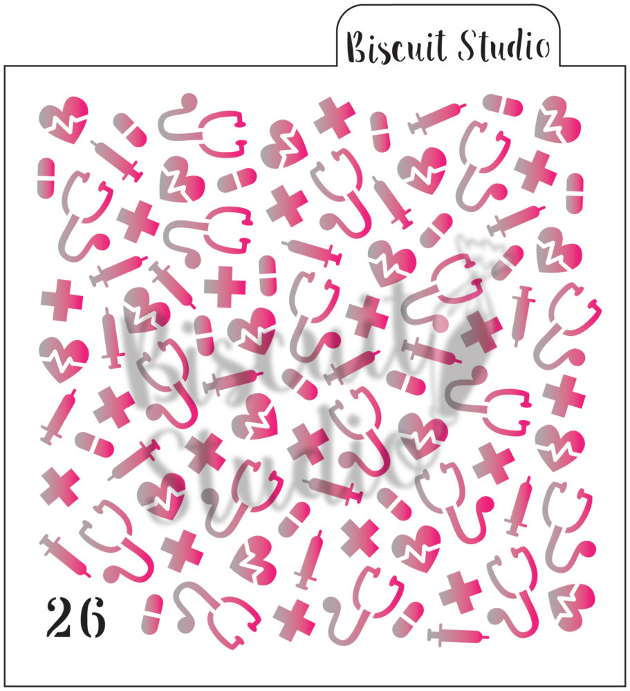 Medical background cookie stencil