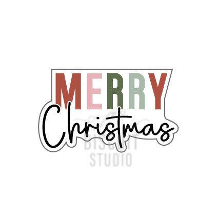 Merry Christmas plaque Cookie Cutter