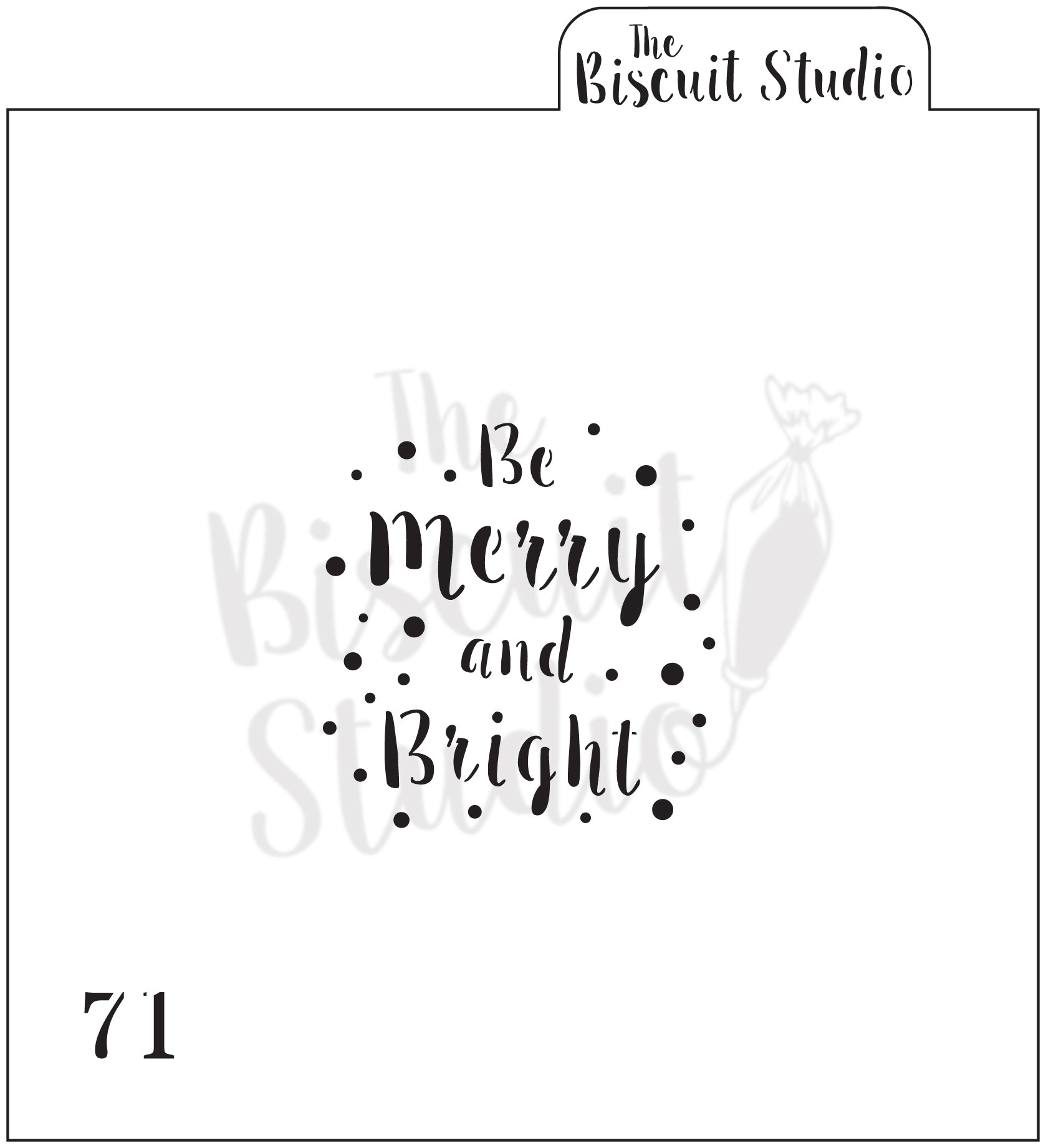 Merry & Bright Christmas cookie stencil