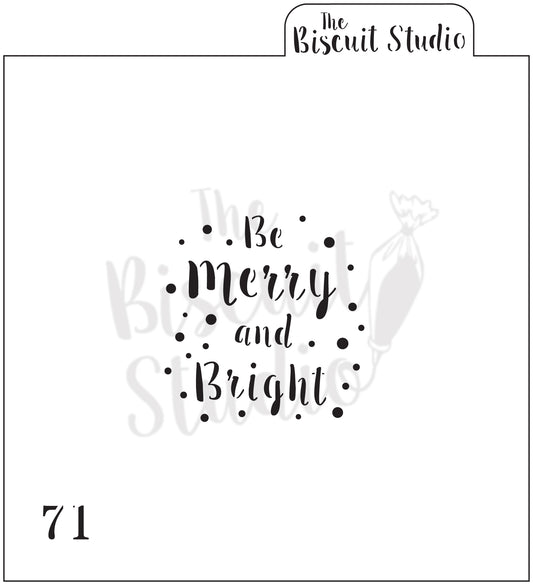 Merry & Bright Christmas cookie stencil