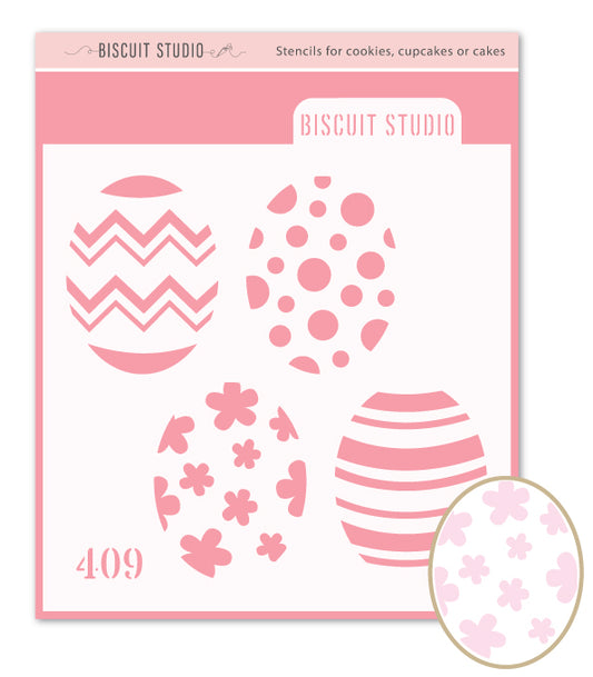 Egg design x 4 cookie stencil