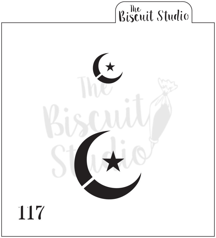Eid moon &amp; star cookie stencil