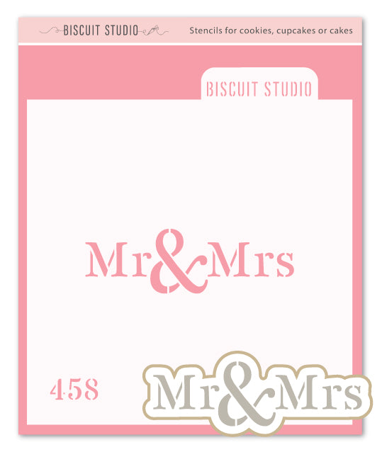 Mr. & Mrs. stencil cutter set – food safe cookie stencil by Biscuit Studio