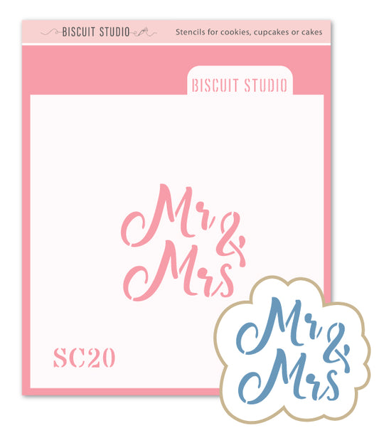 Mr & Mrs cookie stencil/cutter set – food safe cookie stencil by Biscuit Studio