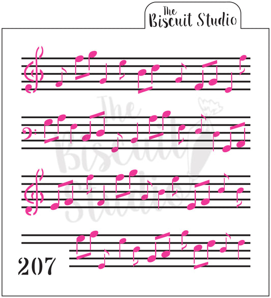 Music lines &amp; notes cookie stencil 2 set