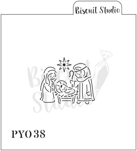 PYO Nativity scene cookie stencil