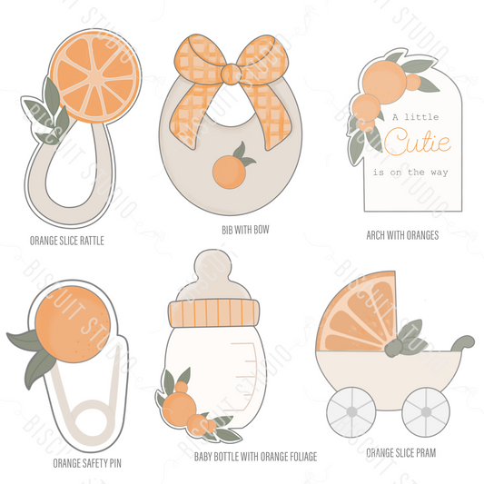 Little Cutie Baby Shower Cookie Cutter Bundle