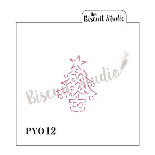PYO Christmas tree cookie stencil