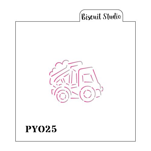 Chubby dump truck PYO cookie stencil