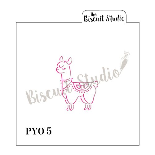 PYO llama cookie stencil