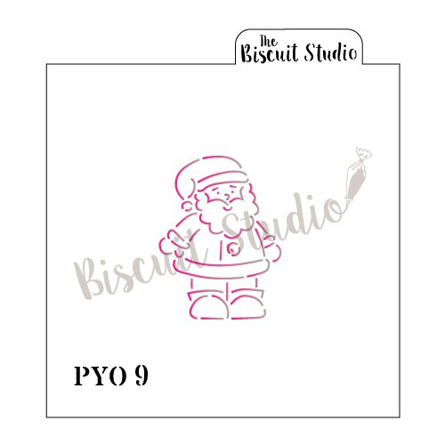 PYO Father Christmas cookie stencil