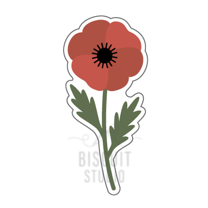 Long Stem Poppy Cookie Cutter – food safe PLA cookie cutter by Biscuit Studio