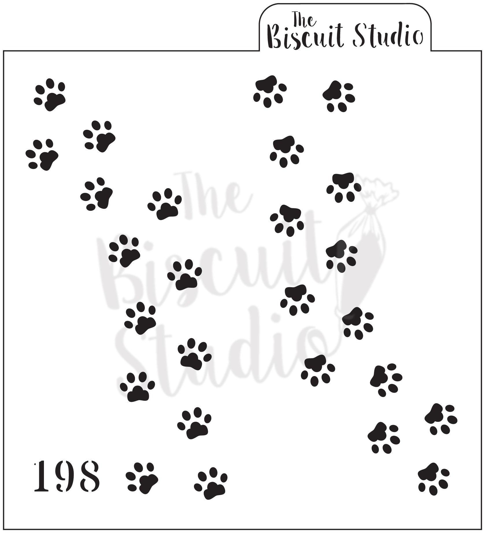 Paw trails cookie stencil