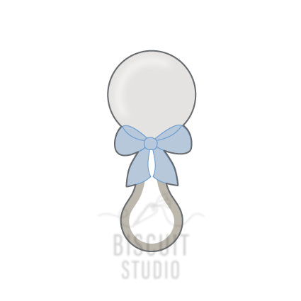 Rattle with bow cookie cutter