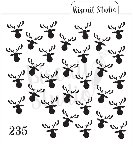 Reindeer background cookie stencil