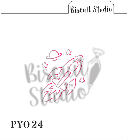 PYO Rocket cookie stencil