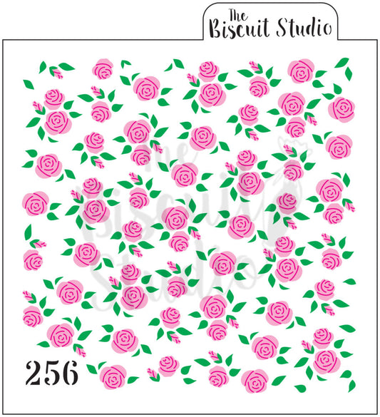 Garden rose background cookie stencils (3 set)