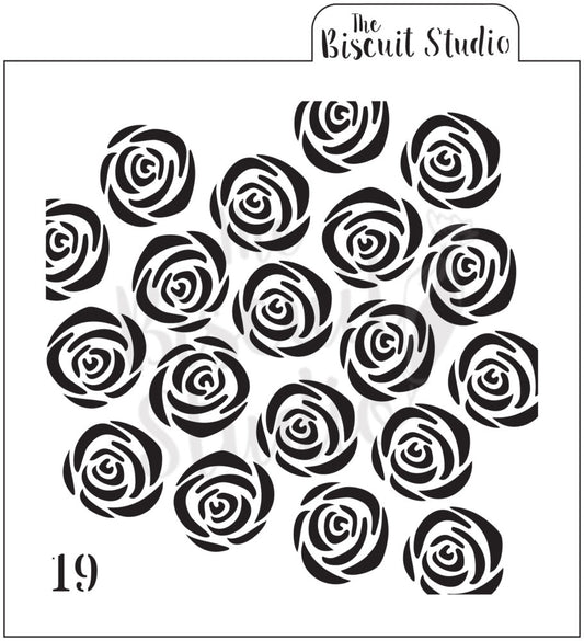 Rose Pattern cookie stencil