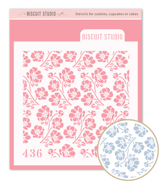 Roses in bloom cookie stencil