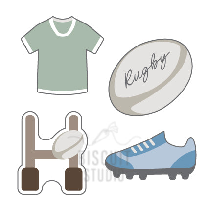 Mini Rugby Cookie Cutter Set