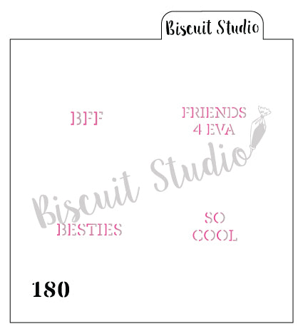 Conversation hearts 4 cookie stencil