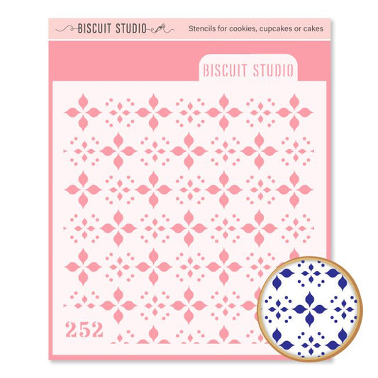 Flower tile cookie stencil
