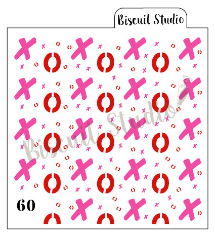 Noughts & crosses cookie stencil