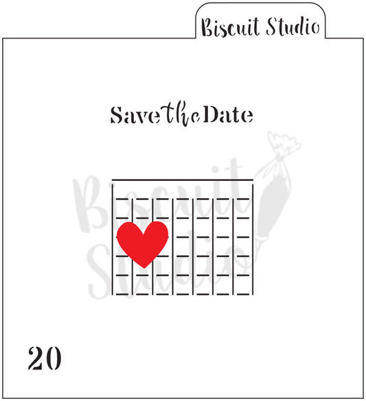 Save the date cookie stencil