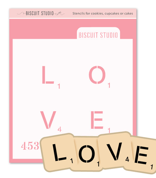 Love letters cookie stencil