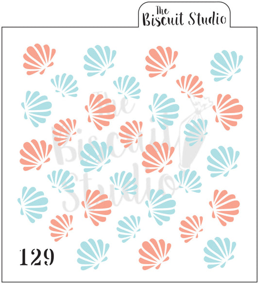 Clam shells cookie stencil (2 set)