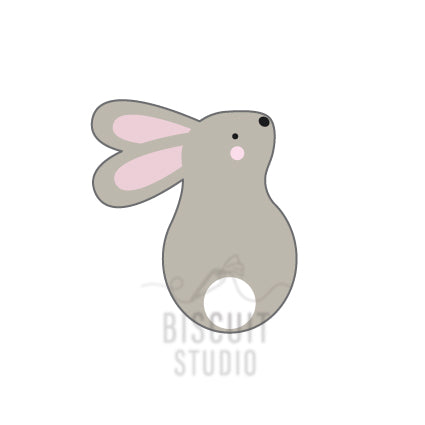 Side bunny Cookie Cutter – food safe PLA cookie cutter by Biscuit Studio