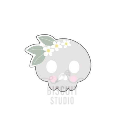 Skull with leaves Cookie Cutter