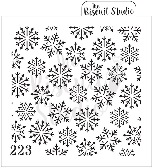 Snowflakes background cookie stencil