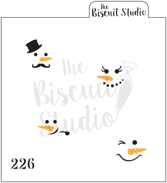 Small snowman face cookie stencils (2 set)