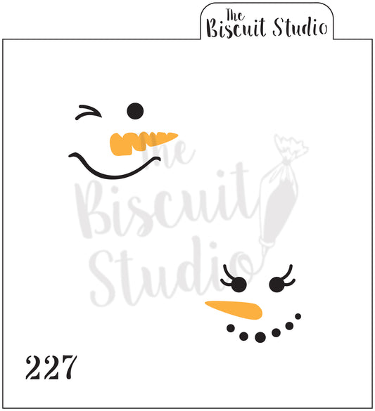 Large snowman face cookie stencils (2 set)