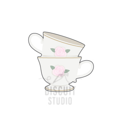 Vintage stacked teacups Cookie Cutter